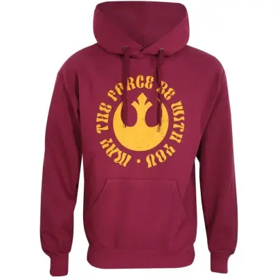 Star Wars - Disney Luvtröja - May the force be with you - S XXL - för Herr - vinröd
