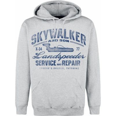 Star Wars - Disney Luvtröja - Landspeeder Repair - Vintage - S XXL - för Herr - gråmelerad