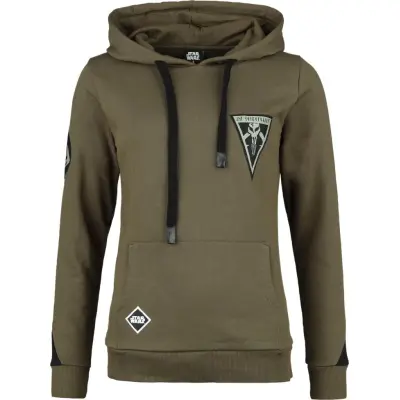 Star Wars Luvtröja - The Mandalorian - Bounty Hunter - S XXL - för Dam - grön/svart