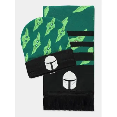 Star Wars - Mando & Grogu Green - Beanie & Scarf Gift Set