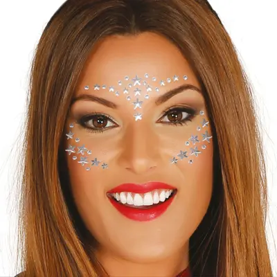 Face Jewels Silver Stars