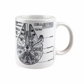 Star Wars, Mugg - Millennium Falcon Sketch