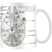 Star Wars - Disney Mugg - Millennium Falcon Sketch - för None - vit