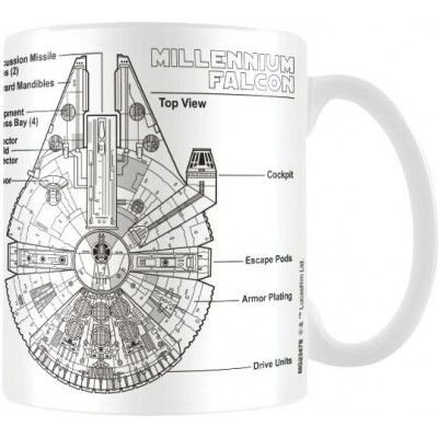 Star Wars - Disney Mugg - Millennium Falcon Sketch - för  vit
