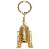 Star Wars - Golden R2-D2 Metal Keychain