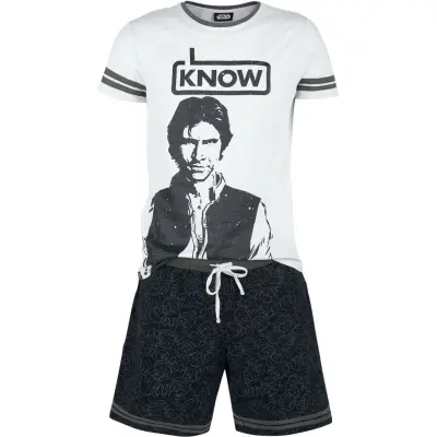Star Wars Pyjamas - Han Solo - I Know - S XL - för Herr - grå/svart