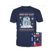 Pocket Pop! & Tee (Child): Disney Star Wars - Holiday R2-D2 (Metallic) Vinyl Figure & T-Shirt (XL)