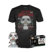 Pop! & Tee (Adult): Disney Star Wars - Holiday Stormtrooper (Metallic) Vinyl Figure & T-Shirt (XL)