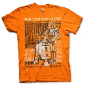 Star Wars 7 - T-Shirt Droids Night - Orange (S)