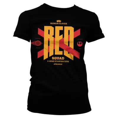 Star Wars 7 - T-Shirt Red Squad Girl - Black (Xxl)