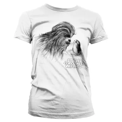 Star Wars 8 The Last Jedi - T-Shirt Chewbacca With Porg - Girly (Xl)