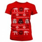 Star Wars AT-AT X-Mas Knit Girly T-Shirt, T-Shirt