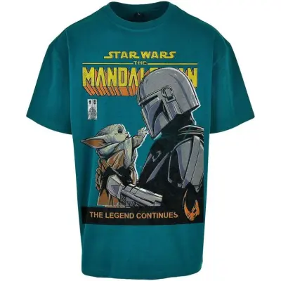 Star Wars - Disney Oversize T-shirt - The Mandalorian - Mando And Grogu - M XXL - för Herr - grön