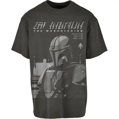 Star Wars - Disney Oversize T-shirt - The Mandalorian - Mando - M XXL - för Herr - grå