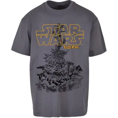 Star Wars - Disney Oversize T-shirt - Yoda - Japanese - M XXL - för Herr - mörkgrå