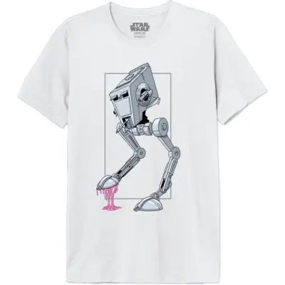 Star Wars - Disney T-shirt - AT-ST - Bubblegum - M XXL - för Herr - vit