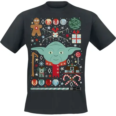 Star Wars - Disney T-shirt - Christmas Yoda - M XXL - för Herr - svart