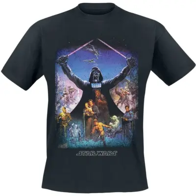Star Wars - Disney T-shirt - Darth Vader - Light Saber Poster - S XXL - för Herr - svart