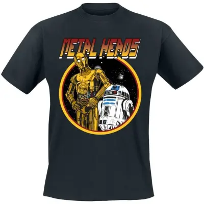 Star Wars - Disney T-shirt - R2-D2 And C-3PO Metal Head - M XXL - för Herr - svart