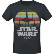 Star Wars - Disney T-shirt - Rainbow Retro - S 3XL - för Herr - svart