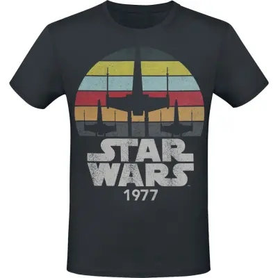 Star Wars - Disney T-shirt - Rainbow Retro - S 3XL - för Herr - svart