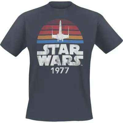 Star Wars - Disney T-shirt - Since 1977 - S 5XL - för Herr - antracit