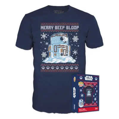 Star Wars Holiday POP! Tees T-Shirt R2-D2 Snowman Size XL