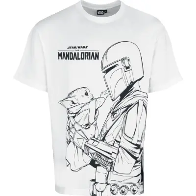 Star Wars Oversize T-shirt - The Mandalorian - I Protect You - M XXL - för Herr - vit