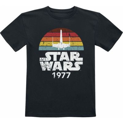 Star Wars - Disney T-shirt - Barn - Rainbow X-Wing 1977 - 104 164 - för barn - svart
