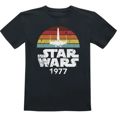 Star Wars - Disney T-shirt - Barn - Rainbow X-Wing 1977 - 104 116 - för barn - svart