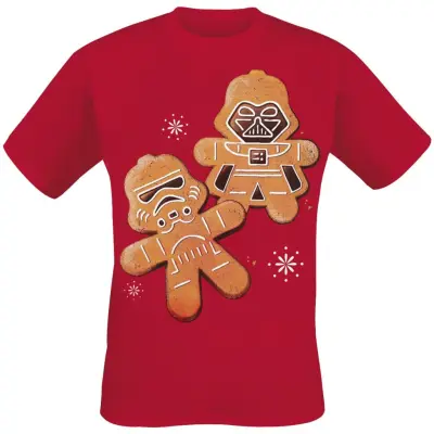 Star Wars T-shirt - Christmas Cookies - L XXL - för Herr - röd