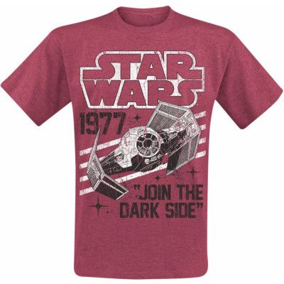 Star Wars - Disney T-shirt - Dark Side Tie Fighter - M XXL - för Herr - röd