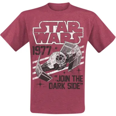 Star Wars - Disney T-shirt - Dark Side Tie Fighter - M XXL - för Herr - röd