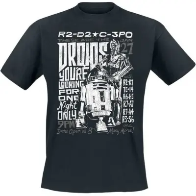 Star Wars T-shirt - Droids - S 5XL - för Herr - svart