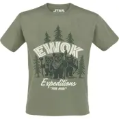 Star Wars T-shirt - Ewok Expeditions - S XXL - för Herr - grön