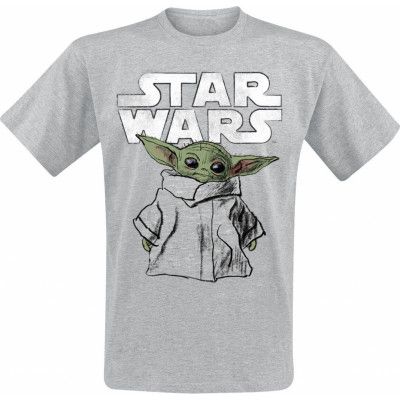 Star Wars - Disney T-shirt - The Mandalorian - Grogu - Sketch - M - för Herr - gråmelerad