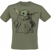 Star Wars T-shirt - The Mandalorian - Grogu - Sketch - S XXL - för Herr - grön