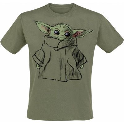 Star Wars T-shirt - The Mandalorian - Grogu - Sketch - S XXL - för Herr - grön