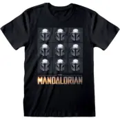 Star Wars T-shirt - The Mandalorian - Mando Helmets - S M - för Herr - svart