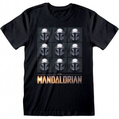Star Wars T-shirt - The Mandalorian - Mando Helmets - S M - för Herr - svart