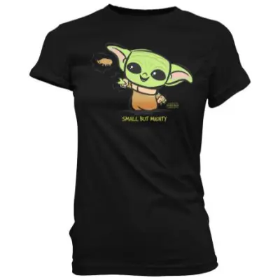Star Wars The Mandalorian Loose POP! Tees Ladies T-Shirt Cute Child Force Size M