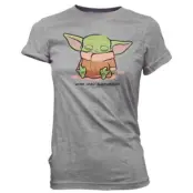 Star Wars The Mandalorian Loose POP! Tees Ladies T-Shirt Cute Child Sleeping Size M