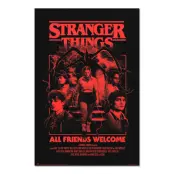 Stranger Things All Friends Welcome poster