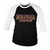 Stranger Things Fire Logo Baseball 3/4 Sleeve Tee, Long Sleeve T-Shirt