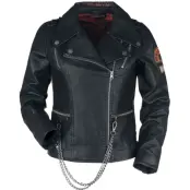 Stranger Things - Gothic Konstläderjacka - Hellfire Club - S XXL - för Dam - svart