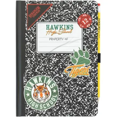 Stranger Things Kontorsartiklar - Premium Notizbuch A5 mit Bleistift - Hawkings Highschool - för None - flerfärgad