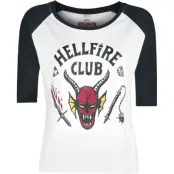 Stranger Things Långärmad tröja - Hellfire Club - L 3XL - för Dam - vit/svart