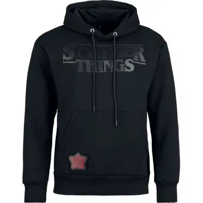 Stranger Things Luvtröja - Heat Logo - Black On Black - S XXL - för Herr - svart