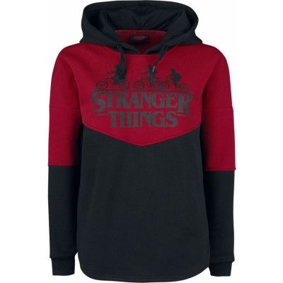 Stranger Things Luvtröja - Upside Down - S XL - för Dam - röd/svart