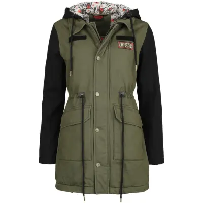 Stranger Things Parka - Hellfire Club - M XL - för Dam - grön/svart